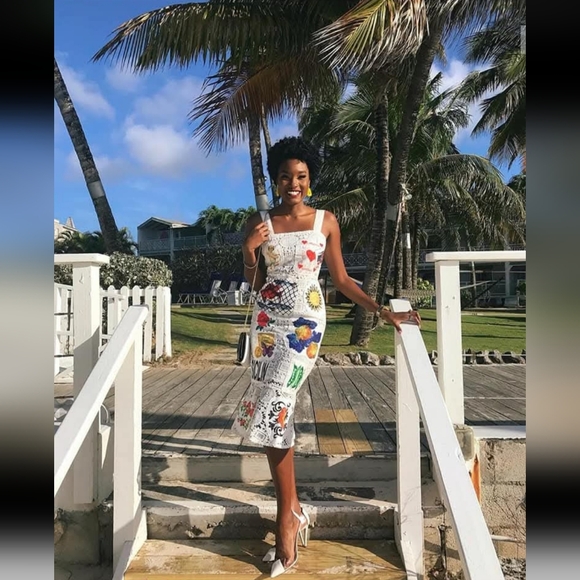 Floral Print White Dress - Picture 1 of 2